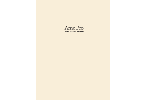 Arno Pro Specimen Book