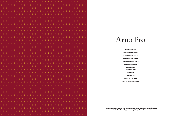 Arno Pro Specimen Book